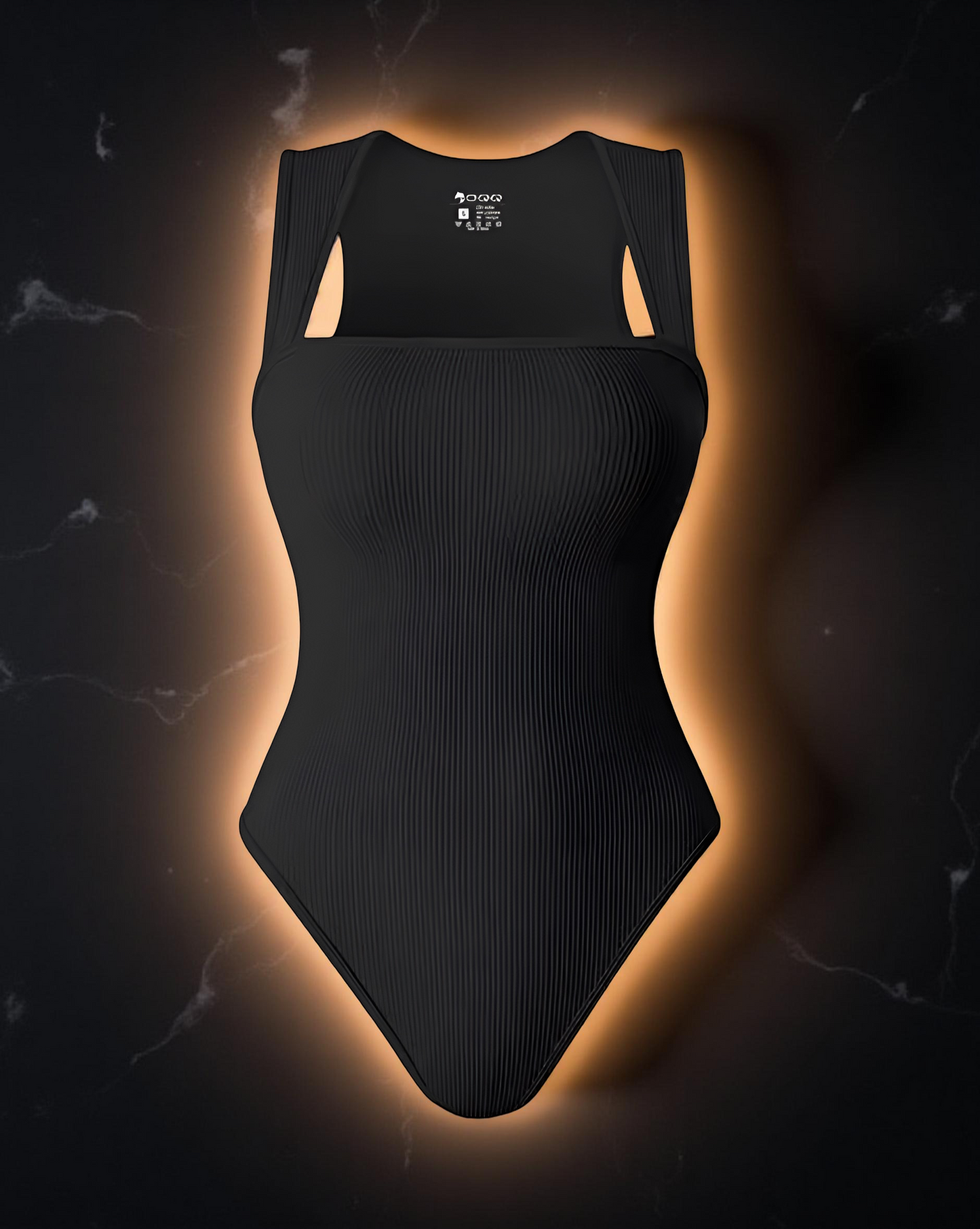 Lurevae™Summer New Fashion Square Collar Solid Color Sleeveless Bodysuit High Waist